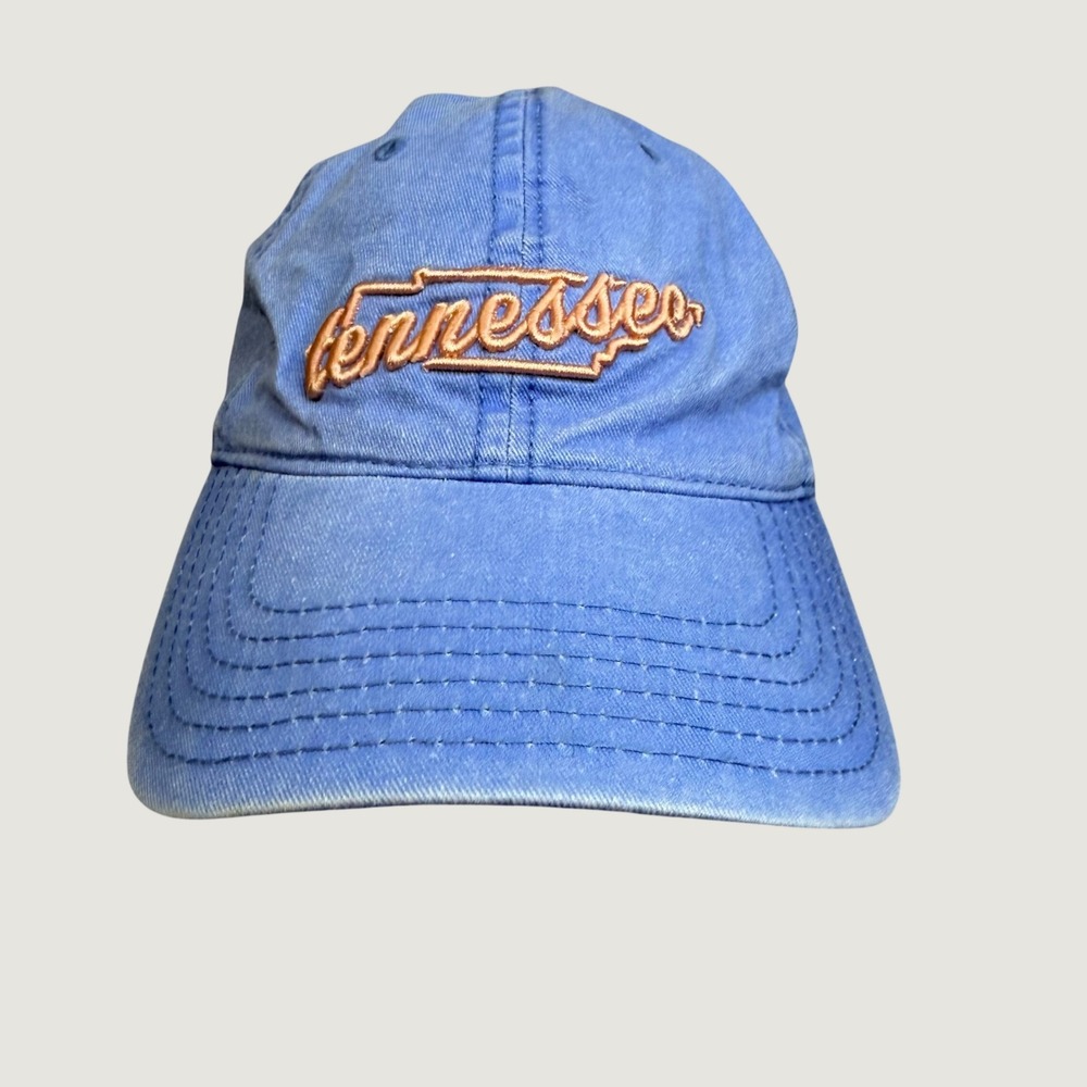 Home Free Tennessee Embroidered Baseball Cap Washed Blue Adjustable Hat Cotton